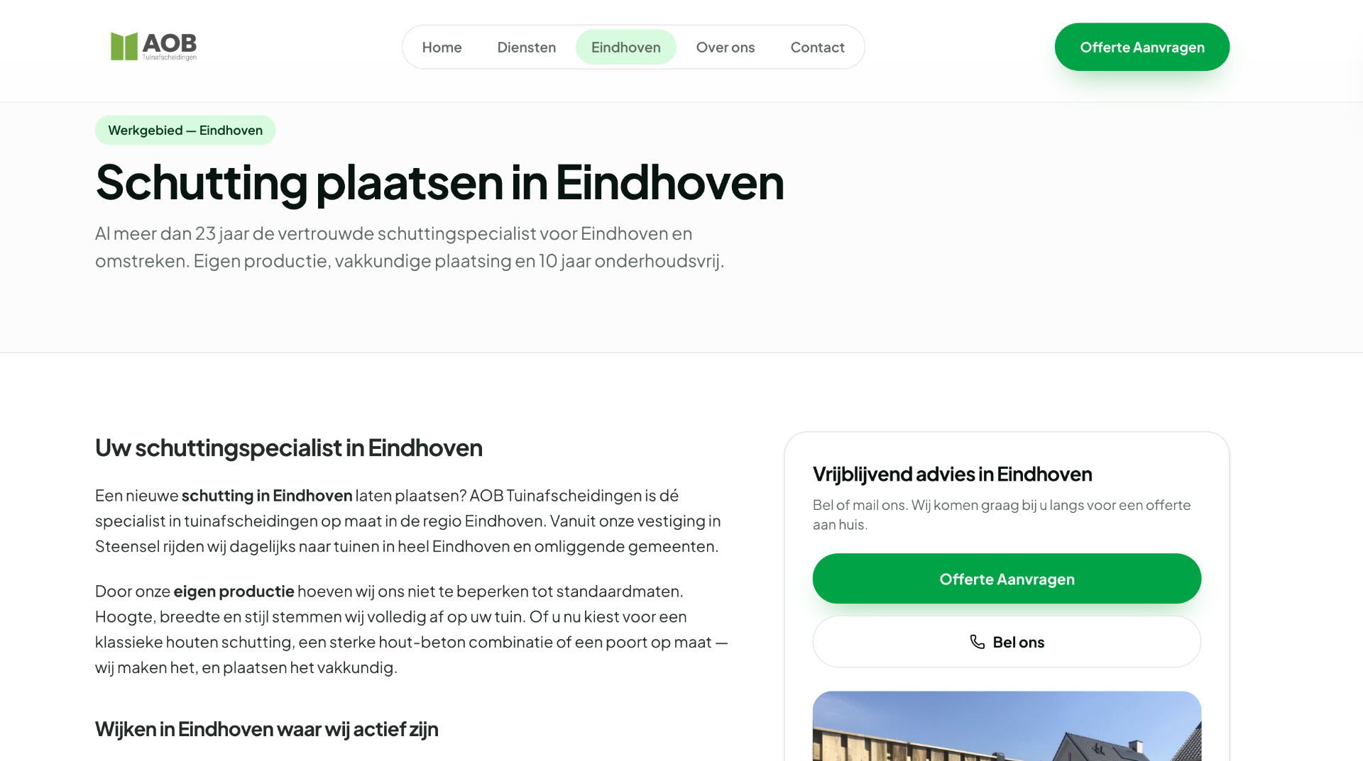AOB Eindhoven landingspagina