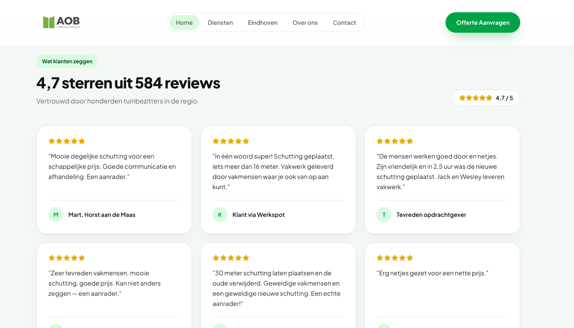 AOB reviews module