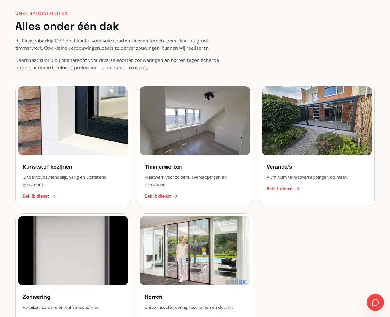 Dienstenoverzicht op de nieuwe site van GBP Best