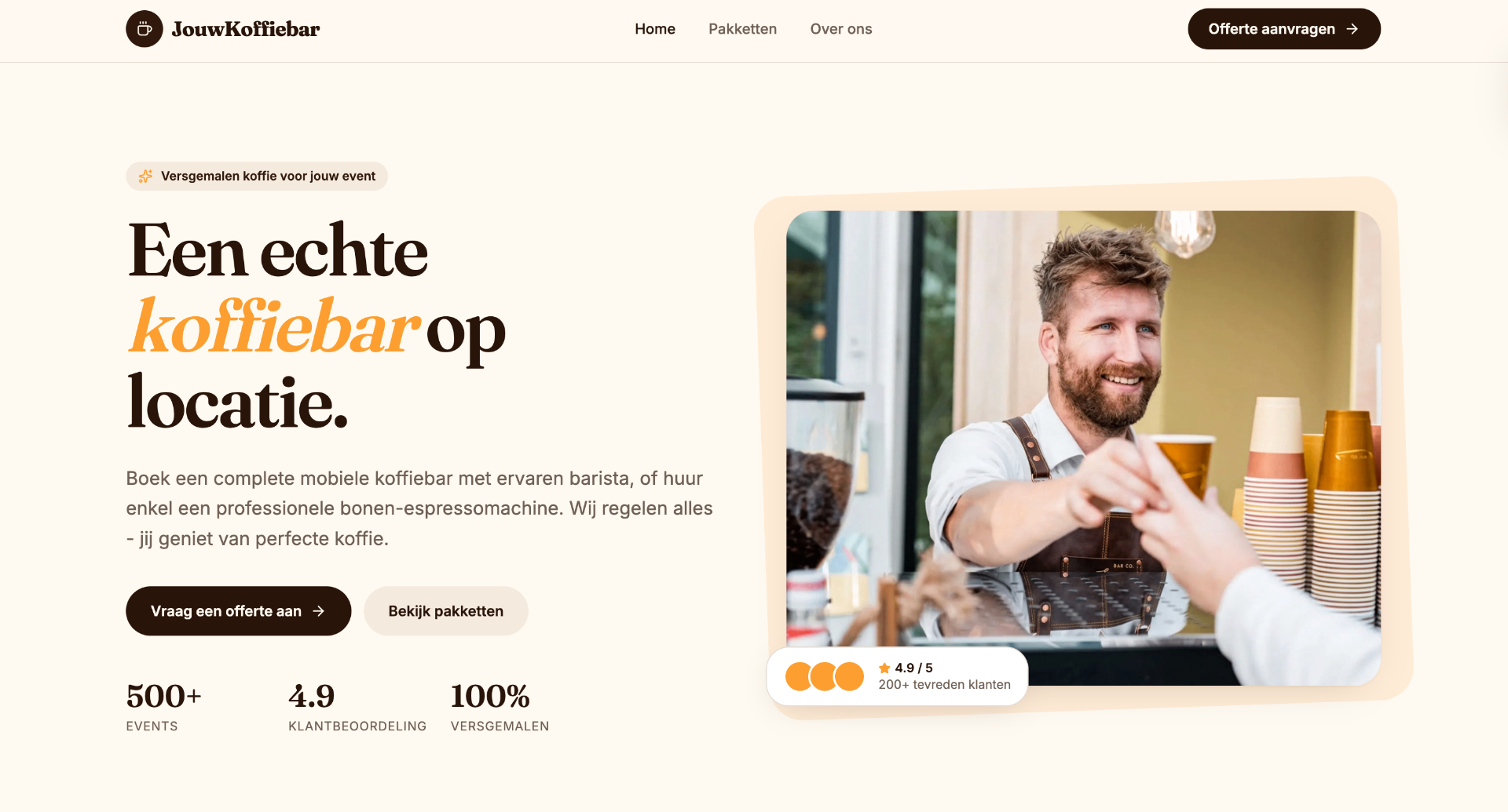JouwKoffiebar website screenshot